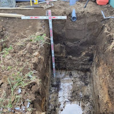 地下水位の高い場所での浄化槽転換工事画像
