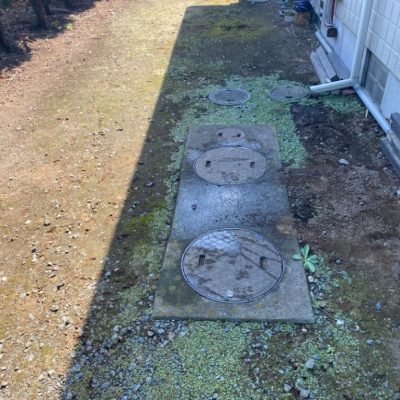 コンクリート枡撤去後の浄化槽転換工事画像